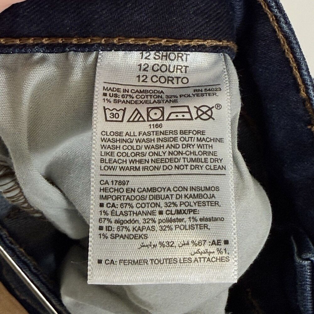 Old Navy Blue Dark Wash‎ Boot Cut Light Distress Denim Jeans Women's Sz 12 Short - Picture 6 of 6